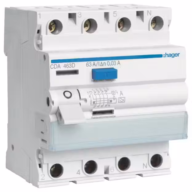 Hager FI-Schutzschalter CDA463D 4polig 63/0,03A