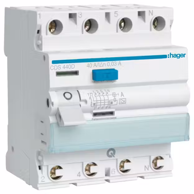 Hager CDS440D Fi-Schalter 4polig 6kA 40A 30mA Typ A QuickConnect